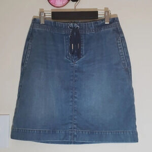 FinaL Sale Ann Taylor Loft Denim Skirt with Front Tie Detail